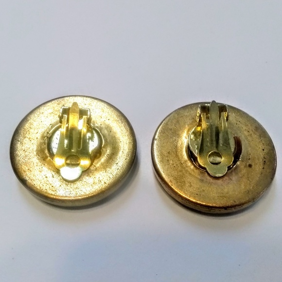 Great fall gold and bronze clip-on earrings - Picture 3 of 3